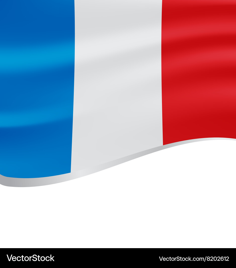 Waving Flag von France isoliert auf weiß Vektorbild