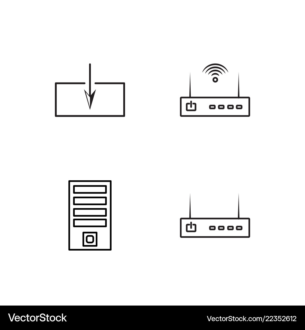 Web simple outlined icons set Web simple outlined icons set vector image