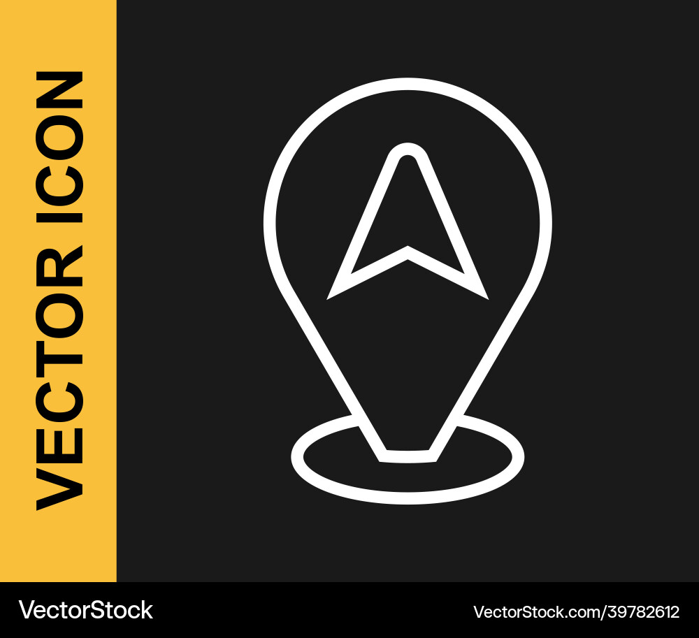 White line map pointer with taxi car icon isolated White line map pointer with taxi car icon isolated vector image