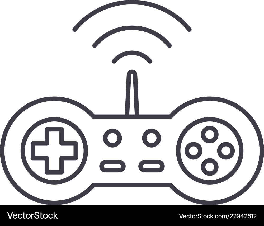 Wireless joystick line icon concept Wireless joystick line icon concept vector image
