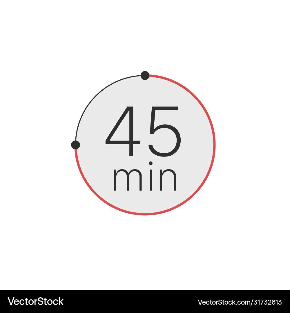 45 minutes timer stopwatch or countdown icon time Vector Image