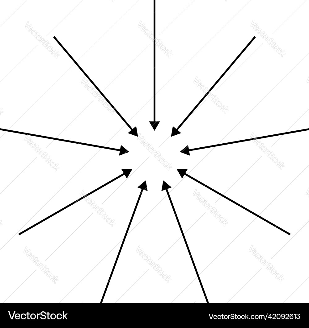 Arrows pointers inward collect intermix gather Arrows pointers inward collect intermix gather vector image