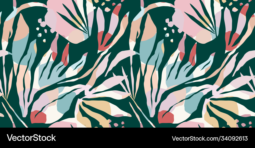 Artistic seamless pattern with abstract leaves Artistic seamless pattern with abstract leaves vector image