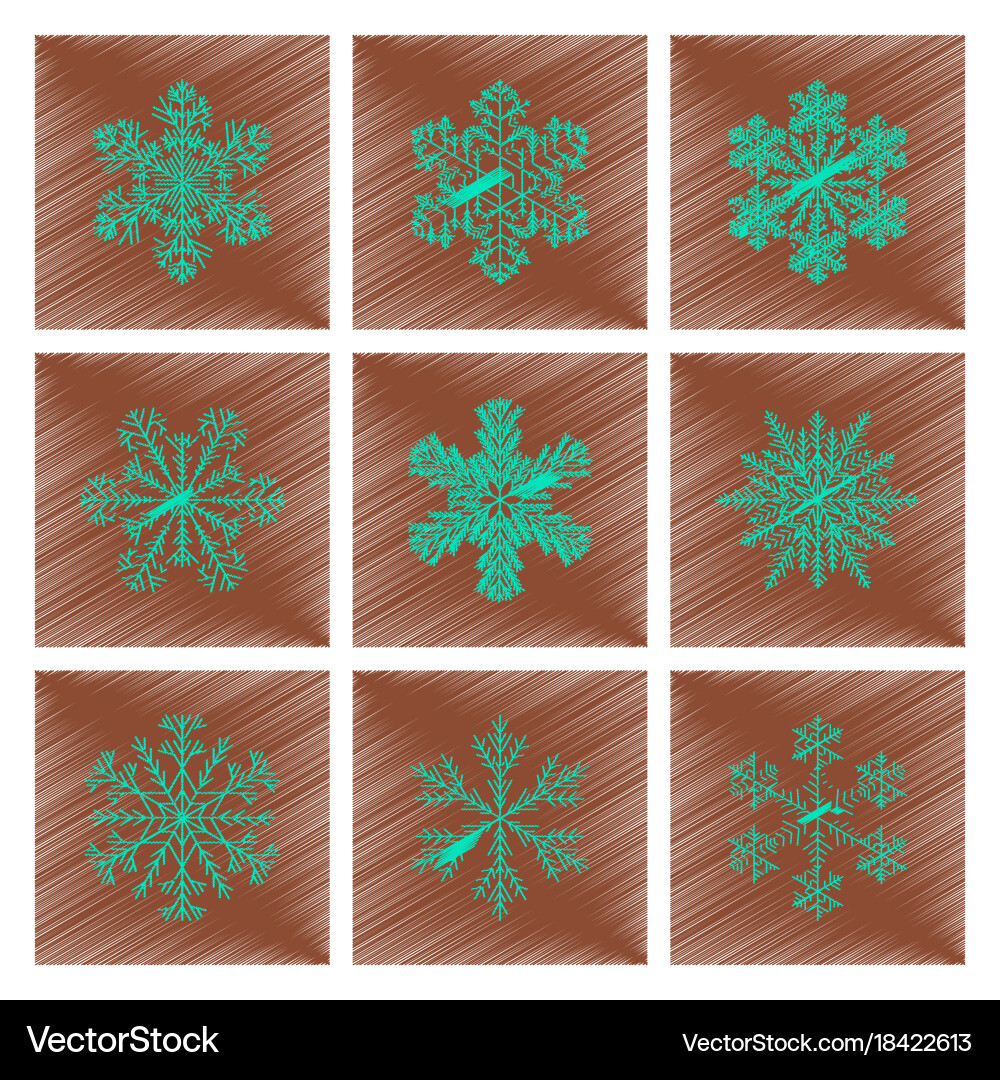 Assembly flat shading style snowflake Vector Image