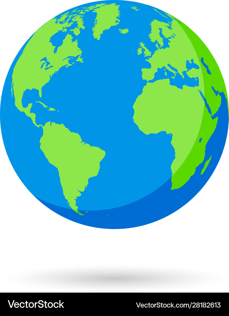 Blue and green earth globe Royalty Free Vector Image
