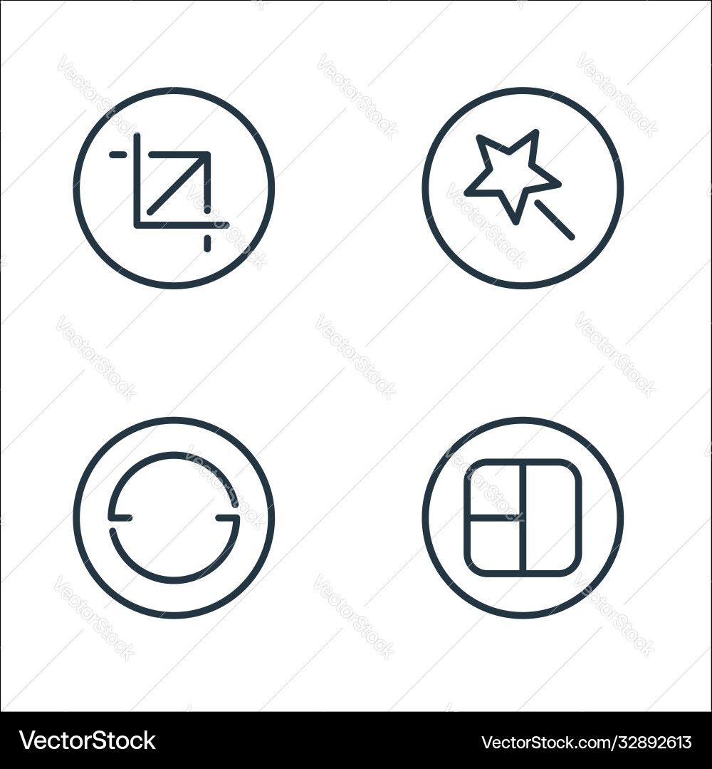 Camera line icons linear set quality Camera line icons linear set quality vector image