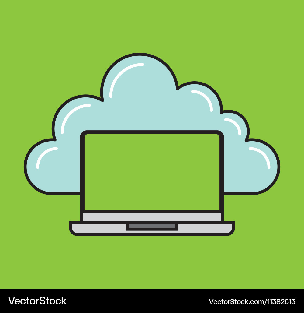 Cloud computing data storage vector image