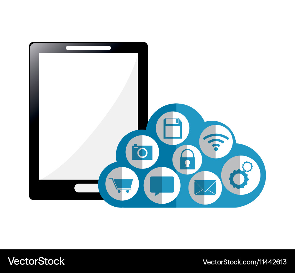 Cloud computing technology vector image