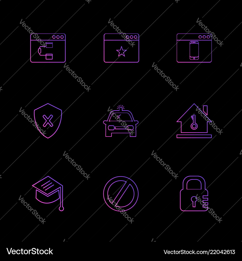 Convocation car lock shield windows ui Vector Image