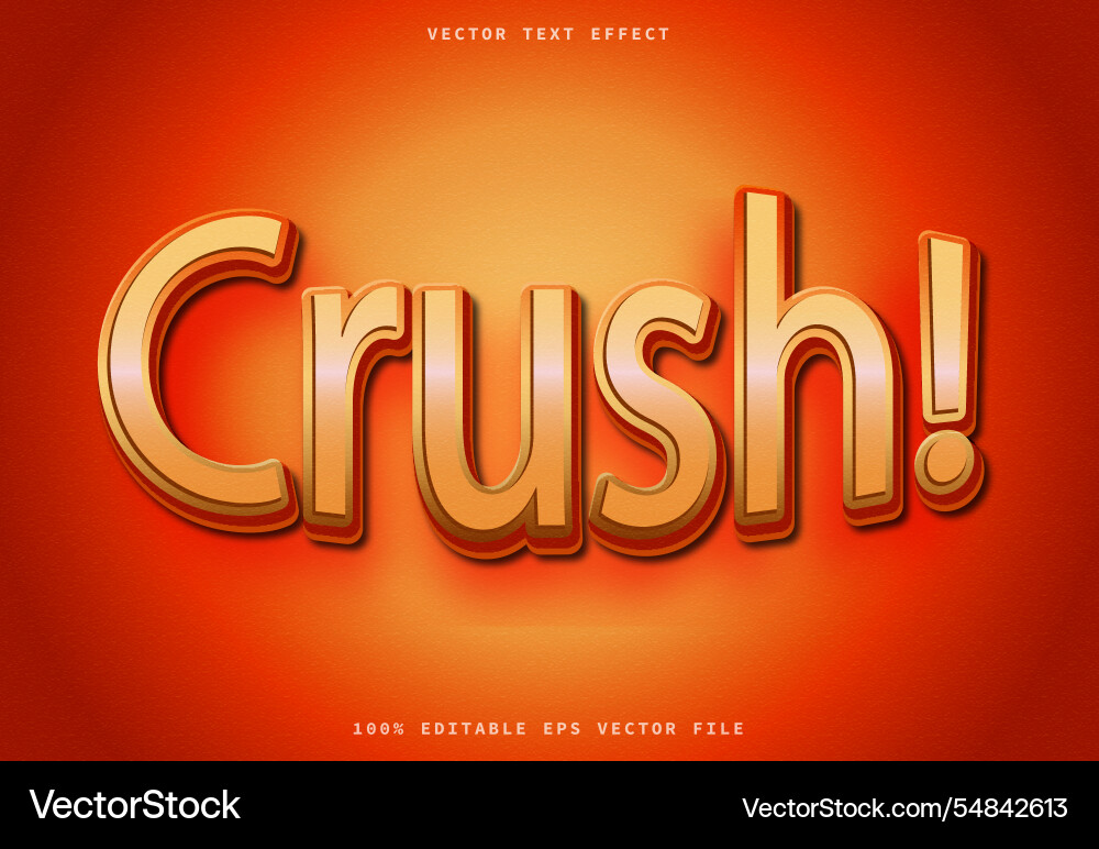 Crush 3d text effect editable Crush 3d text effect editable Vector Image