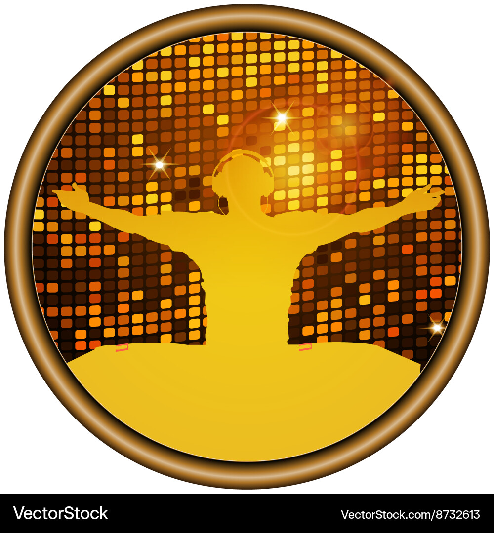 Disco DJ Border with Sparkling Tiles Vector Image