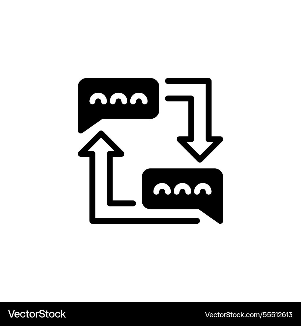 Feedback loop glyph icon linear style sign Feedback loop glyph icon linear style sign vector image