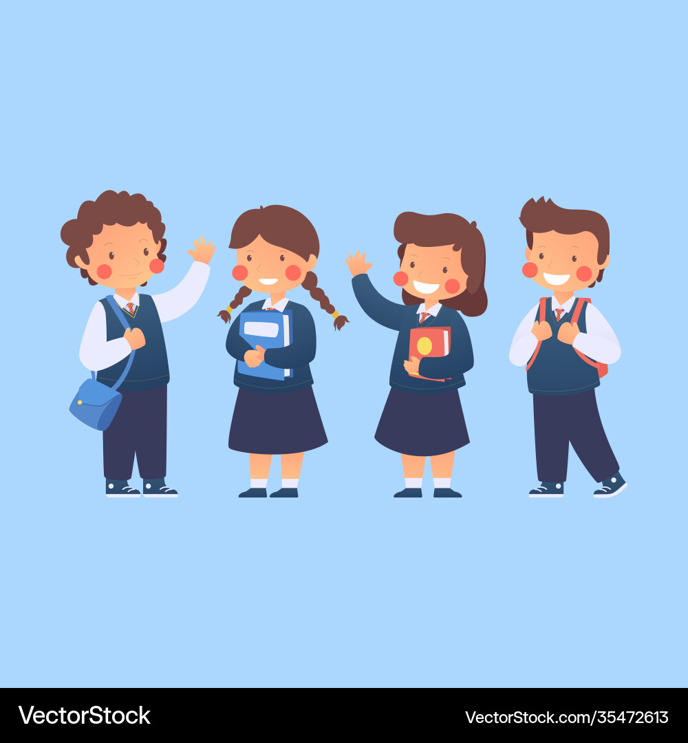 Flat Children Back To School Collection Royalty Free Vector