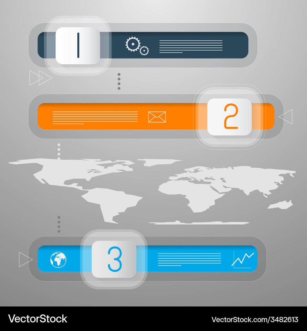 Infographic layout with world map Vector Image