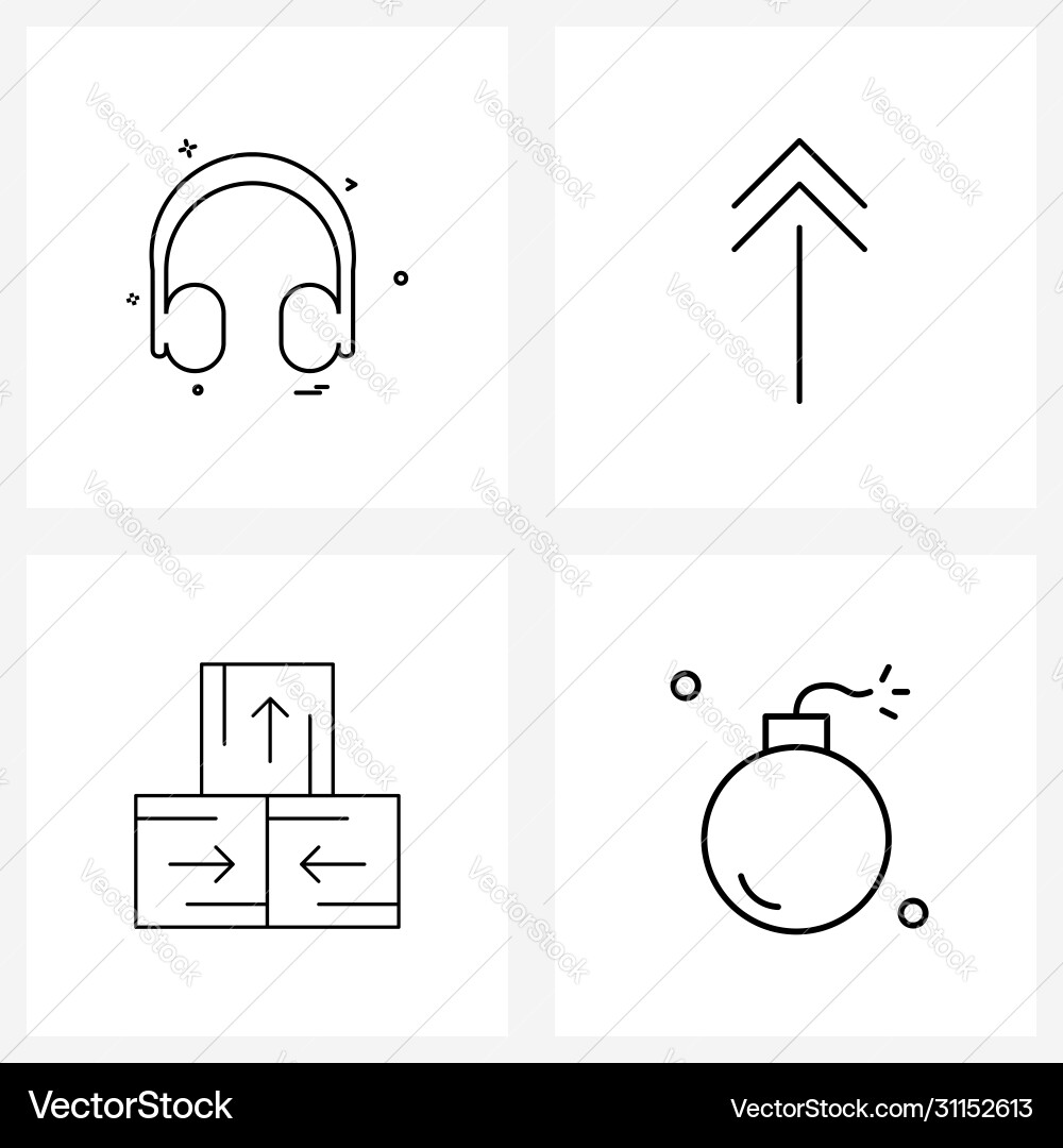 Isolated symbols set 4 simple line icons Vector Image