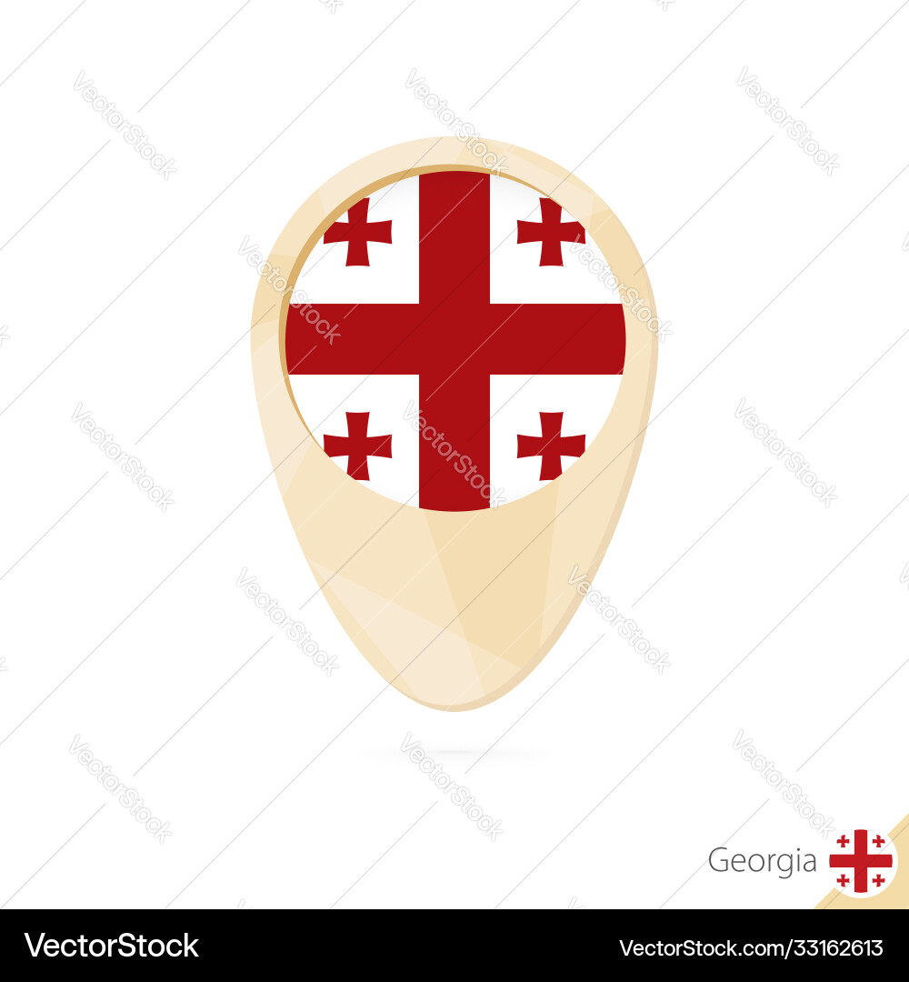 Map pointer with flag georgia orange abstract Vector Image