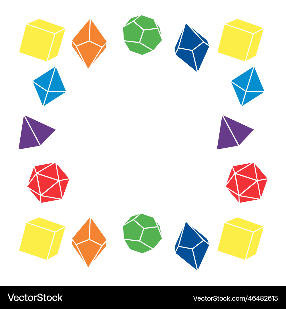 Multicolored dice frame in square shape Vector Image