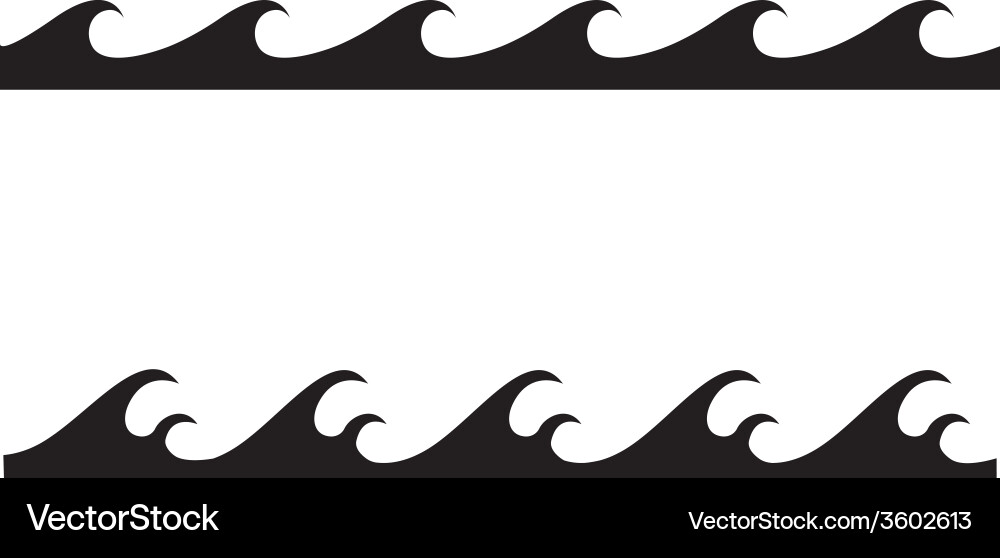 Ocean Wave Border Patterns vector image