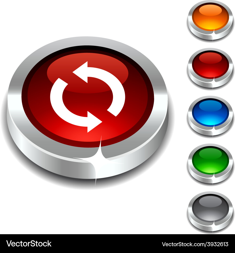 Refresh 3d button Vector Image