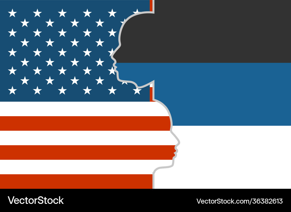 Relationships between usa and estonia Vector Image