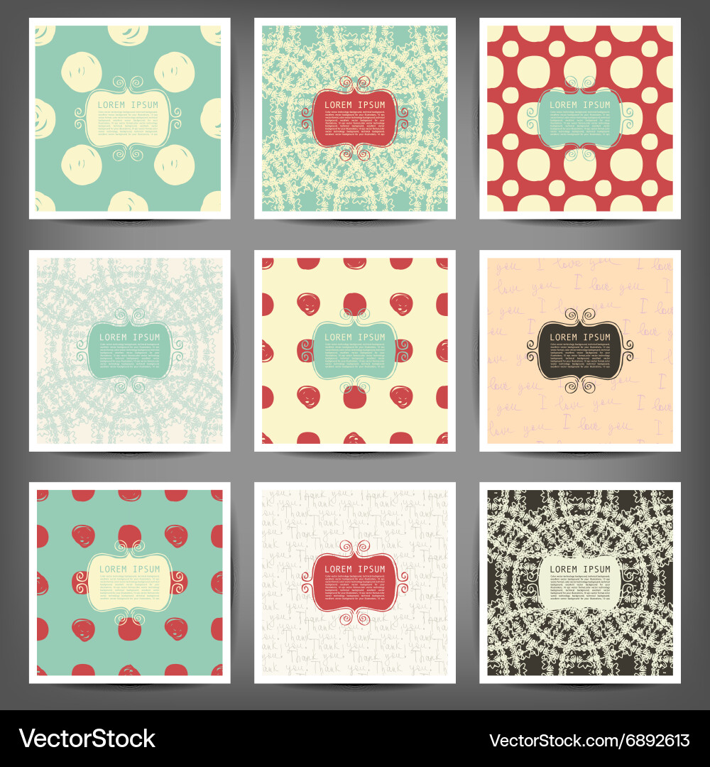 Set of seamless patterns in retro style vector image