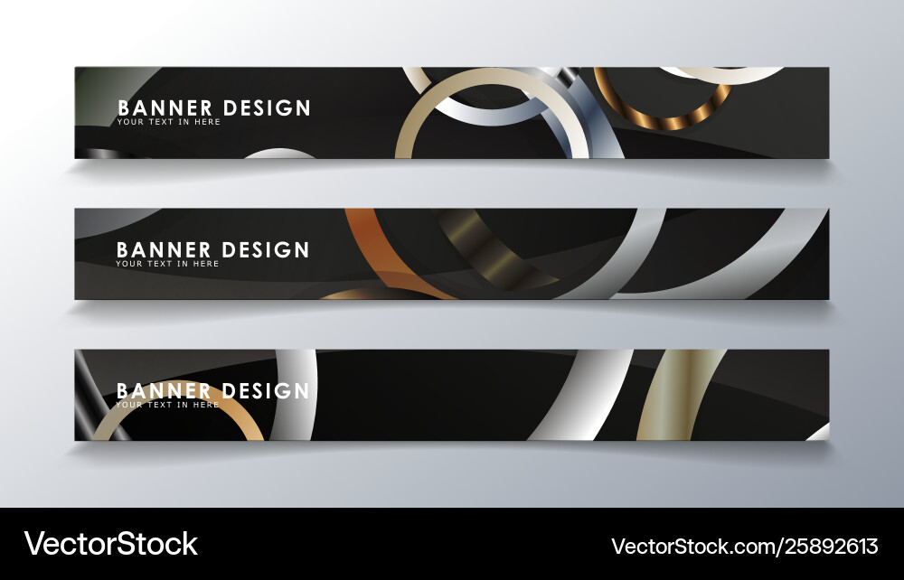 Set rectangular banner with a circle background Vector Image