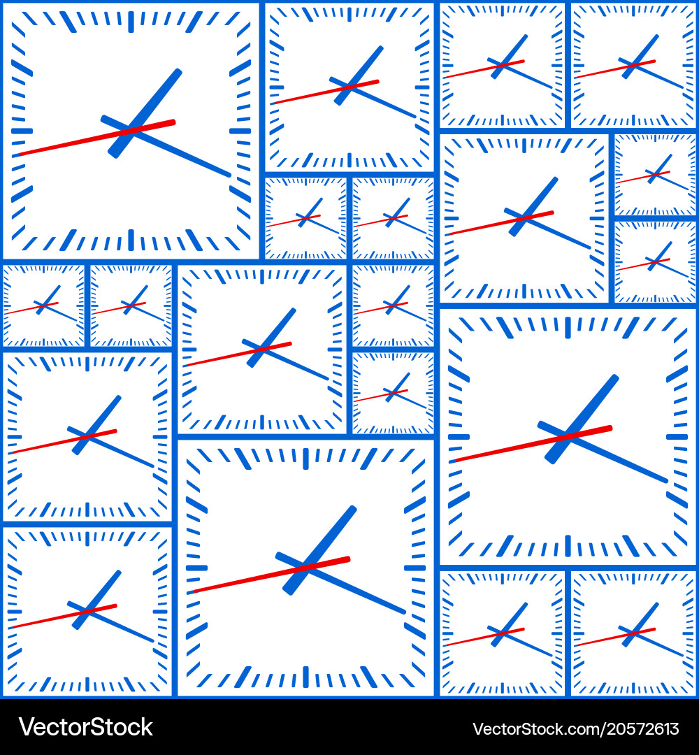 Square clock pattern vector image
