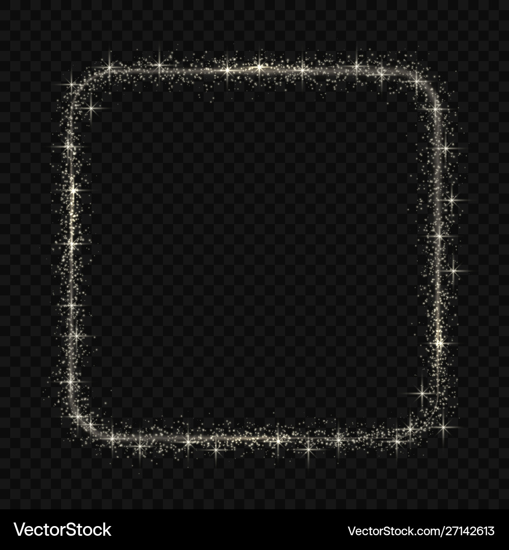Square frame with magic light glow effect Square frame with magic light glow effect vector image