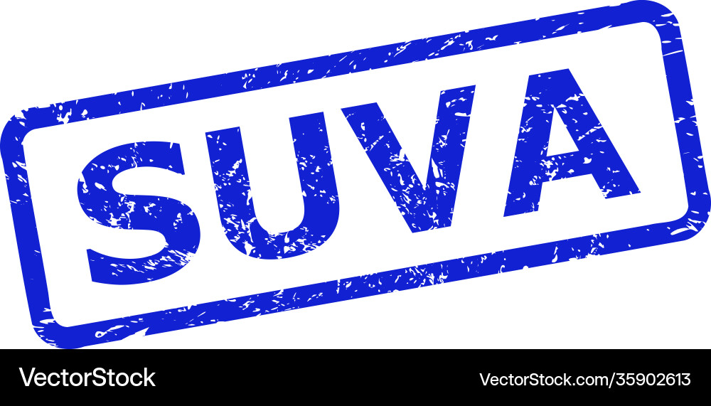 Suva seal with grunge style and rounded rectangle Vector Image