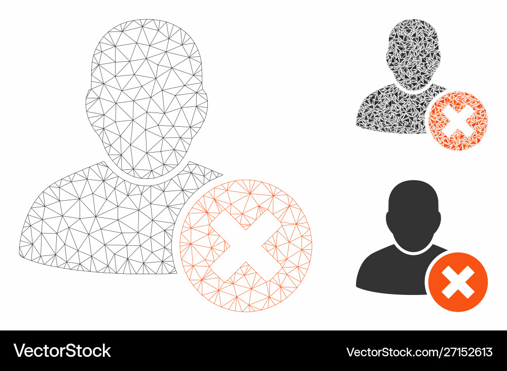 User delete mesh 2d model and triangle User delete mesh 2d model and triangle vector image