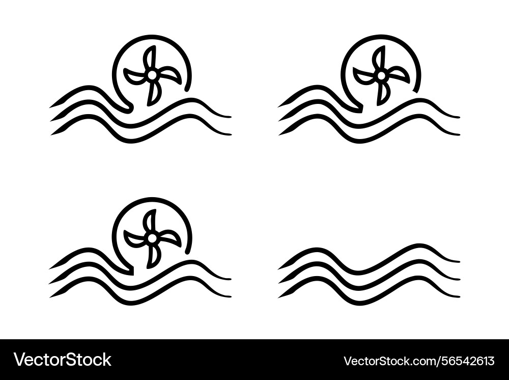 Wave with a turbine hidden within representing Vector Image