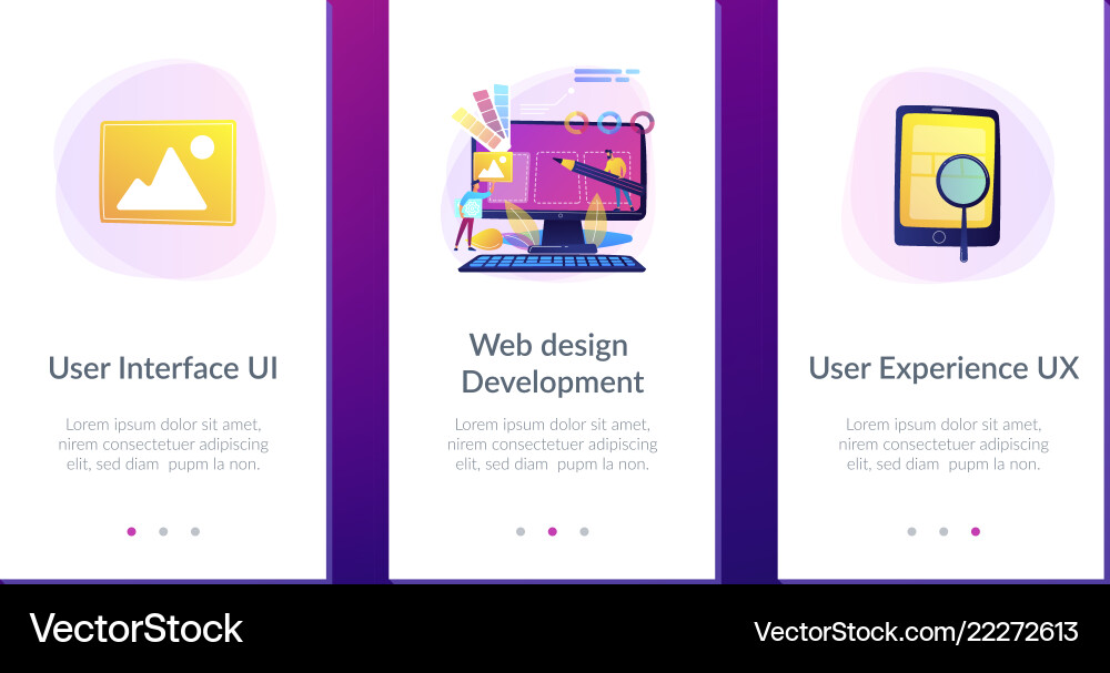 Web-Design-Entwicklung App-Schnittstelle Vorlage Web-Design-Entwicklung App-Schnittstelle Vorlage vektorbild