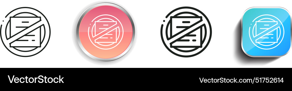 Ban icon thin linear regular and button style Ban icon thin linear regular and button style vector image
