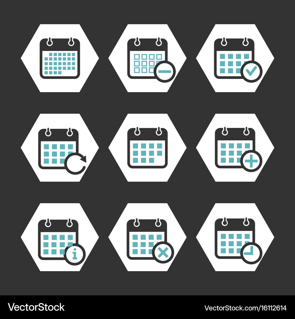 Calendar icons with event progress vector image