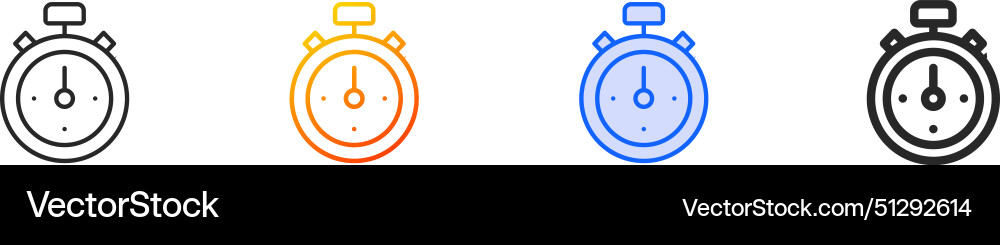 Chronometer iconthin linear gradient blue stroke Chronometer iconthin linear gradient blue stroke Vector Image