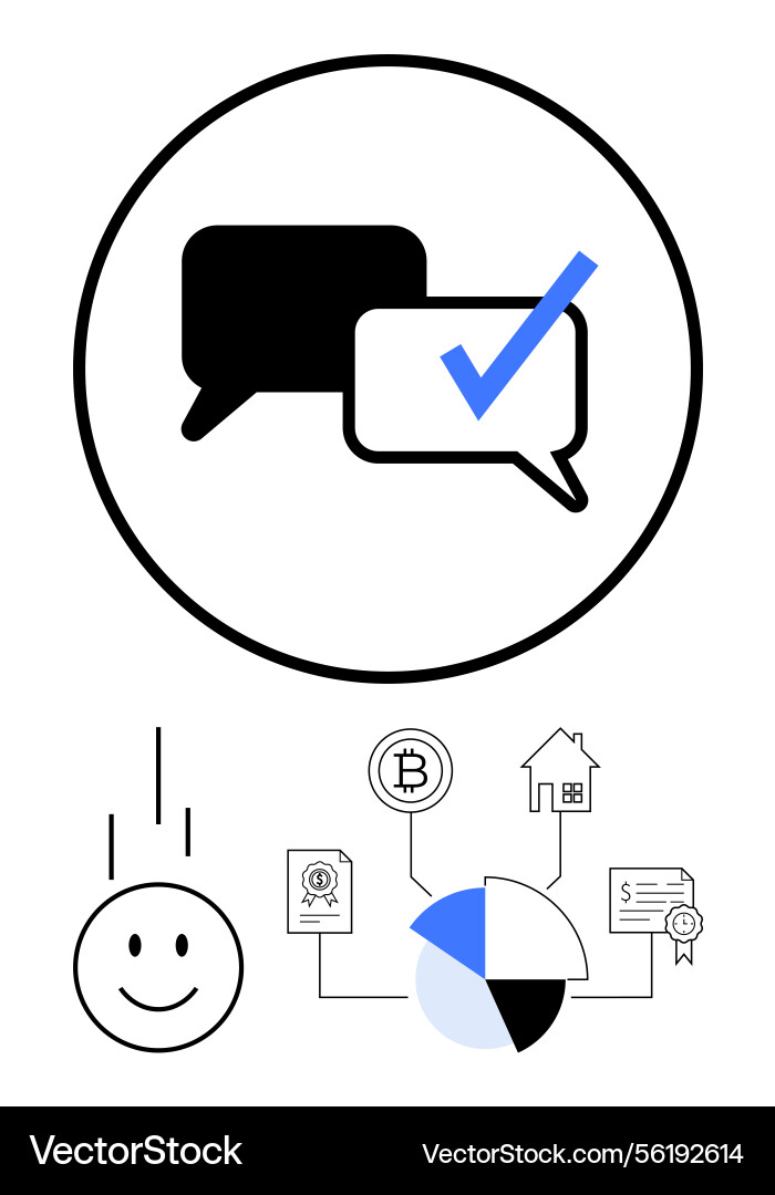 Communication decision-making and data flow Vector Image