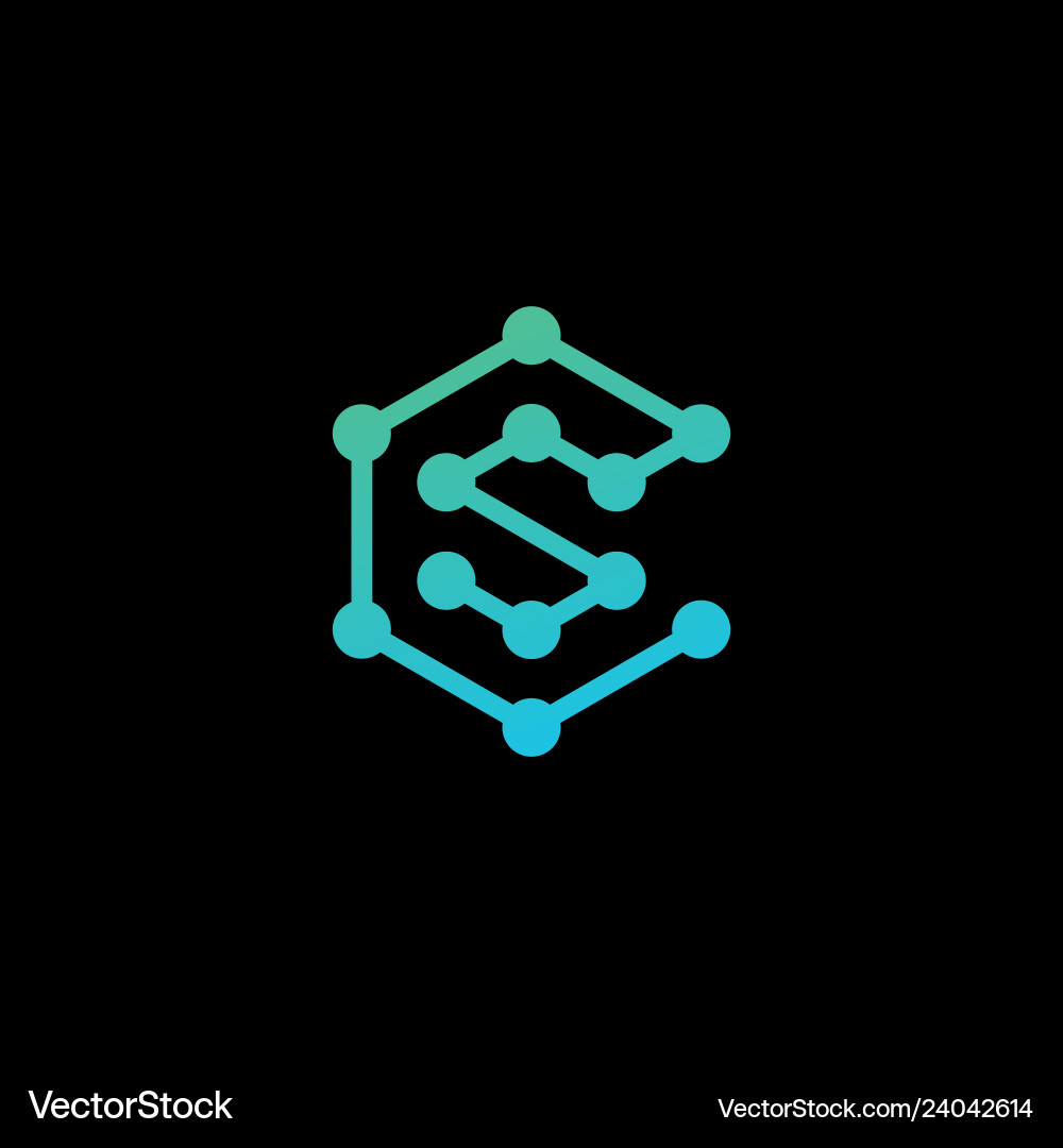 CS & SC Initial Tech Logo vector image