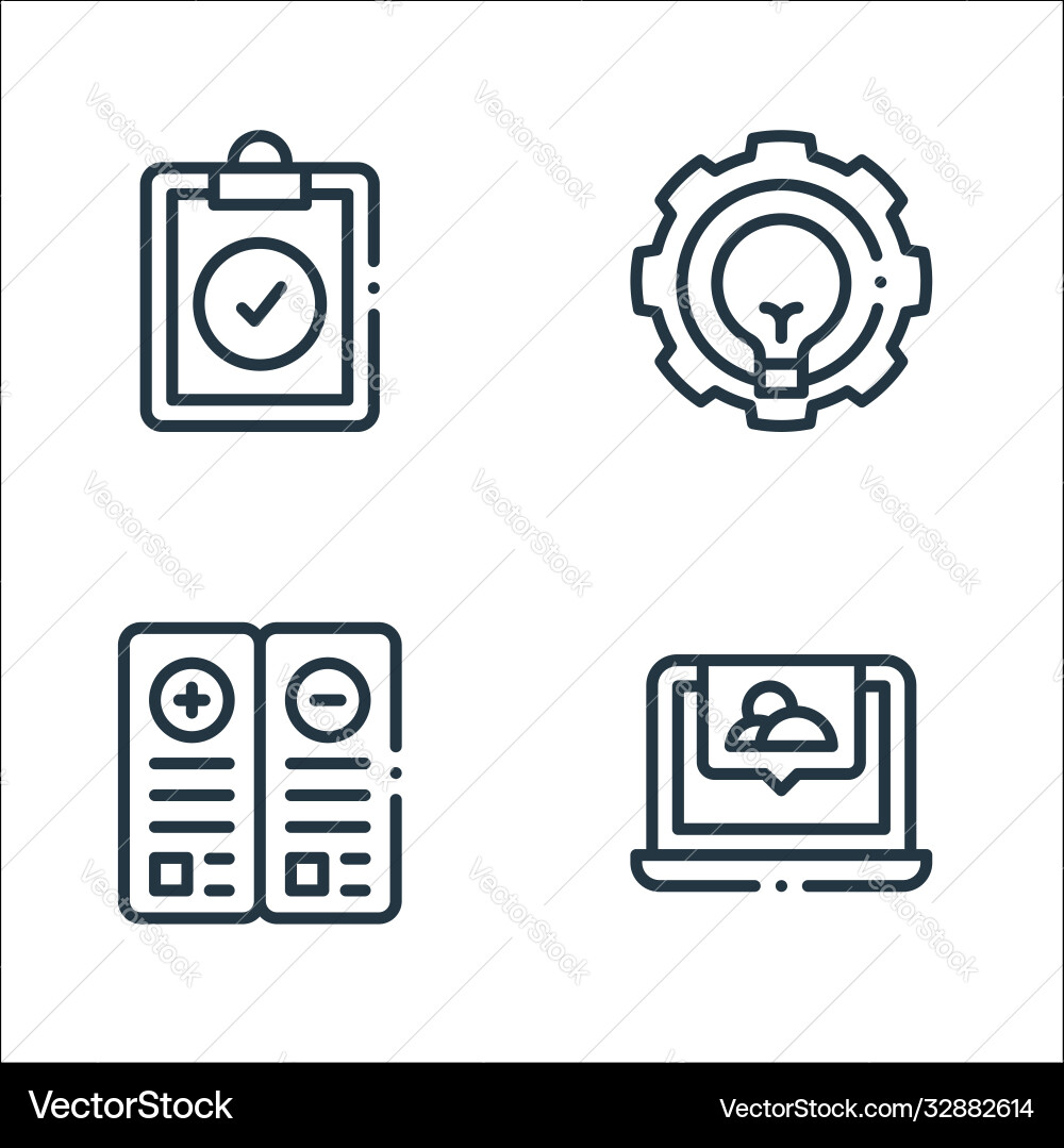 Design thinking line icons linear set quality Design thinking line icons linear set quality Vector Image