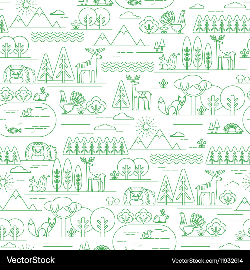 Forest Flora Pattern Vector Image