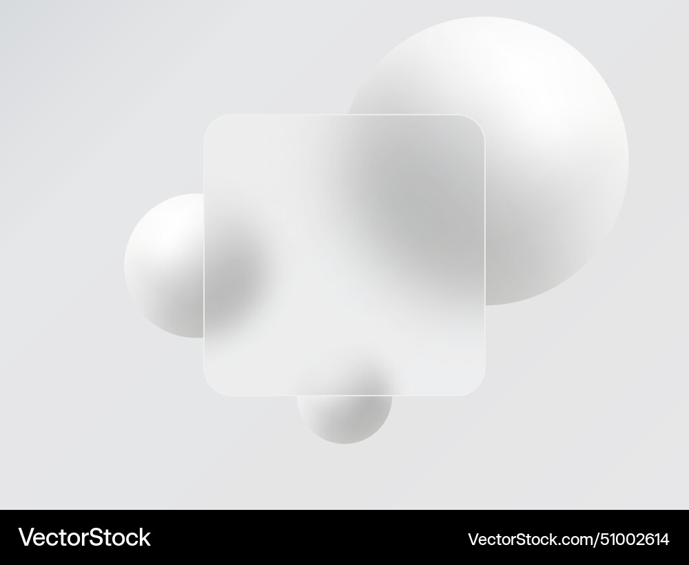 Glass morphism landing page with square frame Glass morphism landing page with square frame vector image
