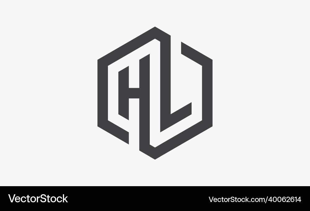 Hl Hexagon Buchstaben Logo isoliert auf weiß Hl Hexagon Buchstaben Logo isoliert auf weiß vektorbild