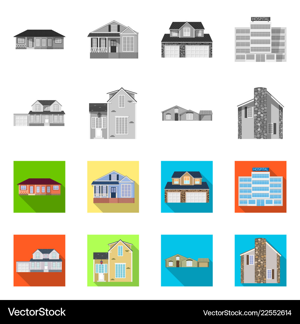 Isolated object of building and front symbol Isolated object of building and front symbol vector image