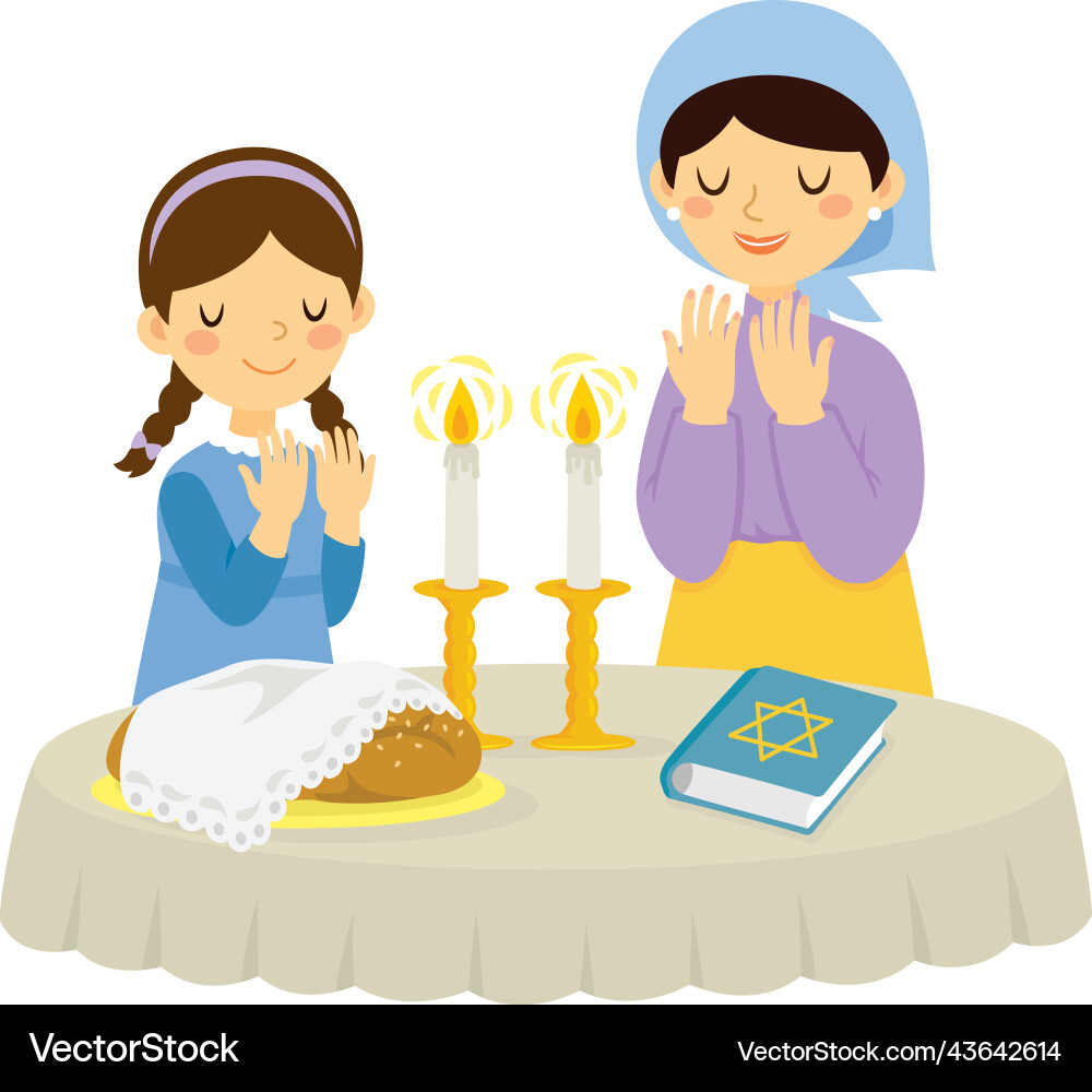 Jewish shabbat tradition of blessing on candles Vector Image