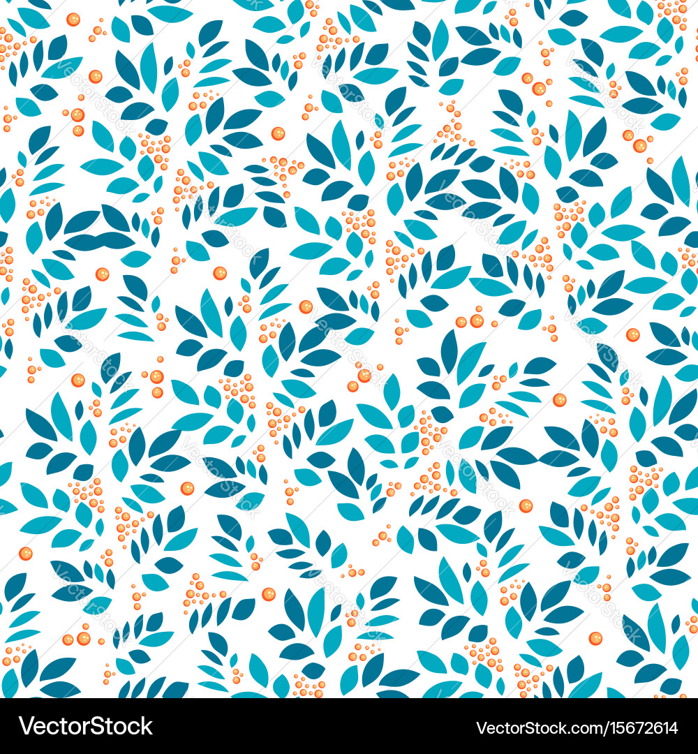 Leaves endless textured pattern with leaf vector image