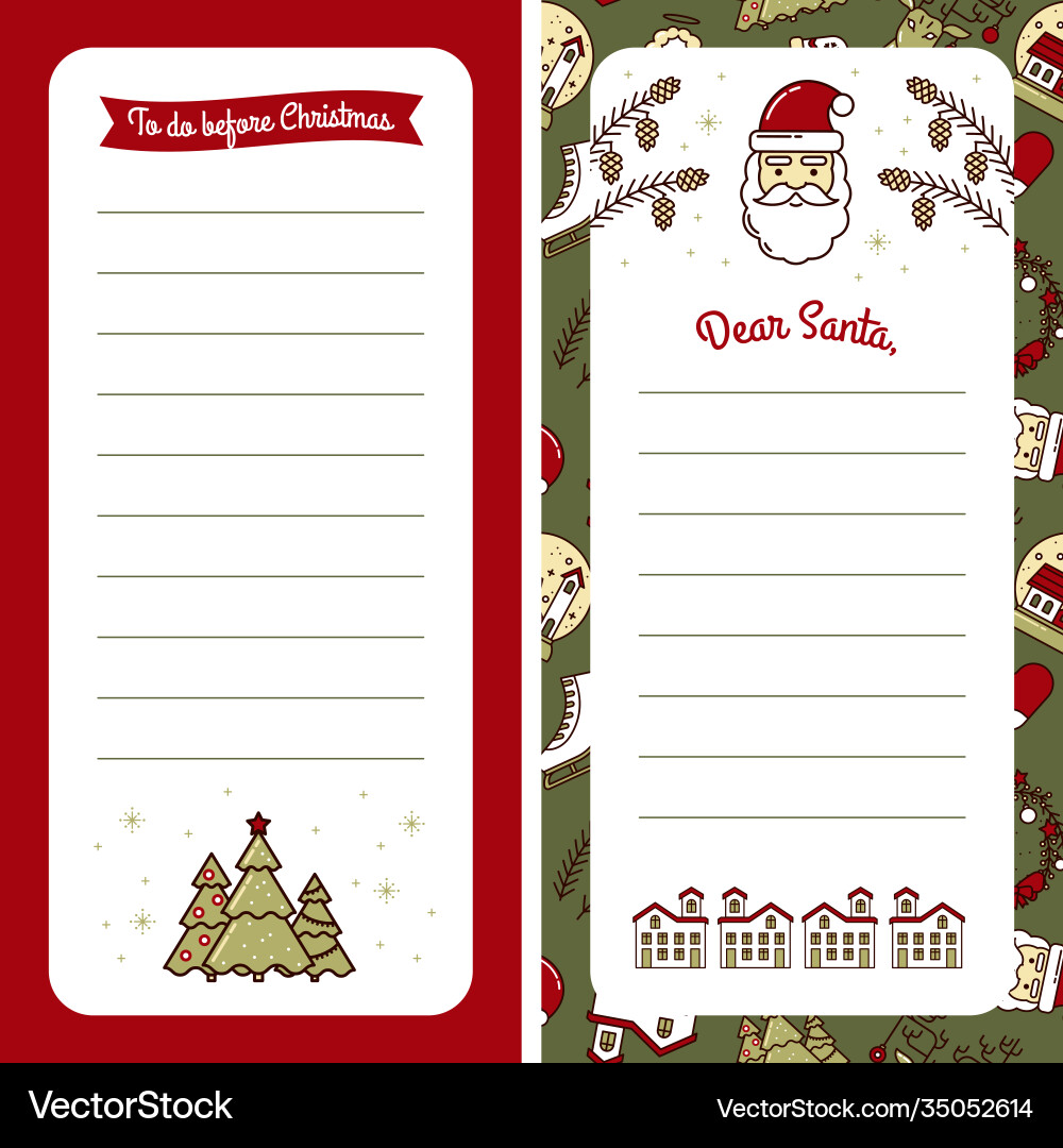 Letter template for dear santa claus or christmas Letter template for dear santa claus or christmas vector image