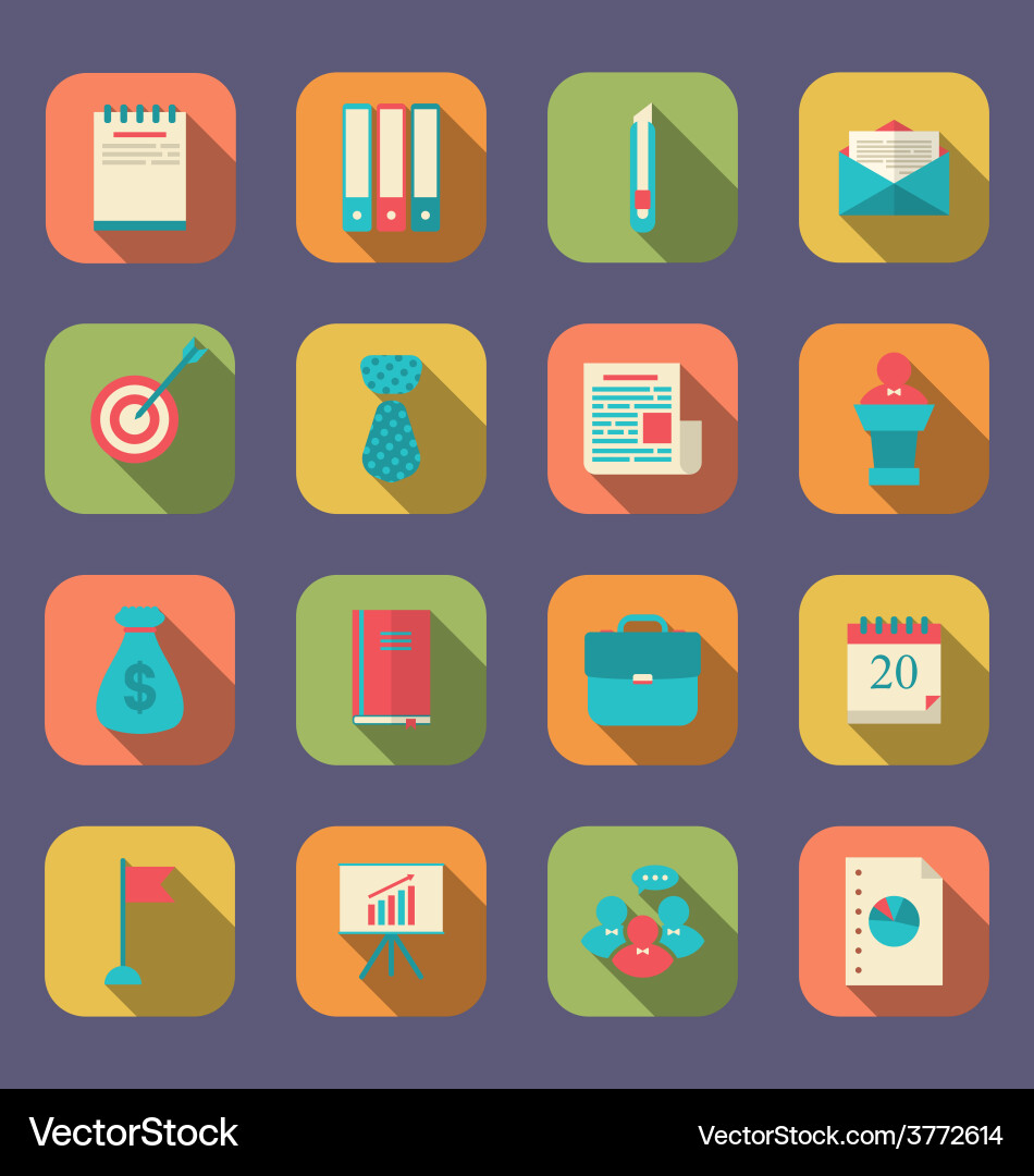 Modern flat icons of web design objects business vector image