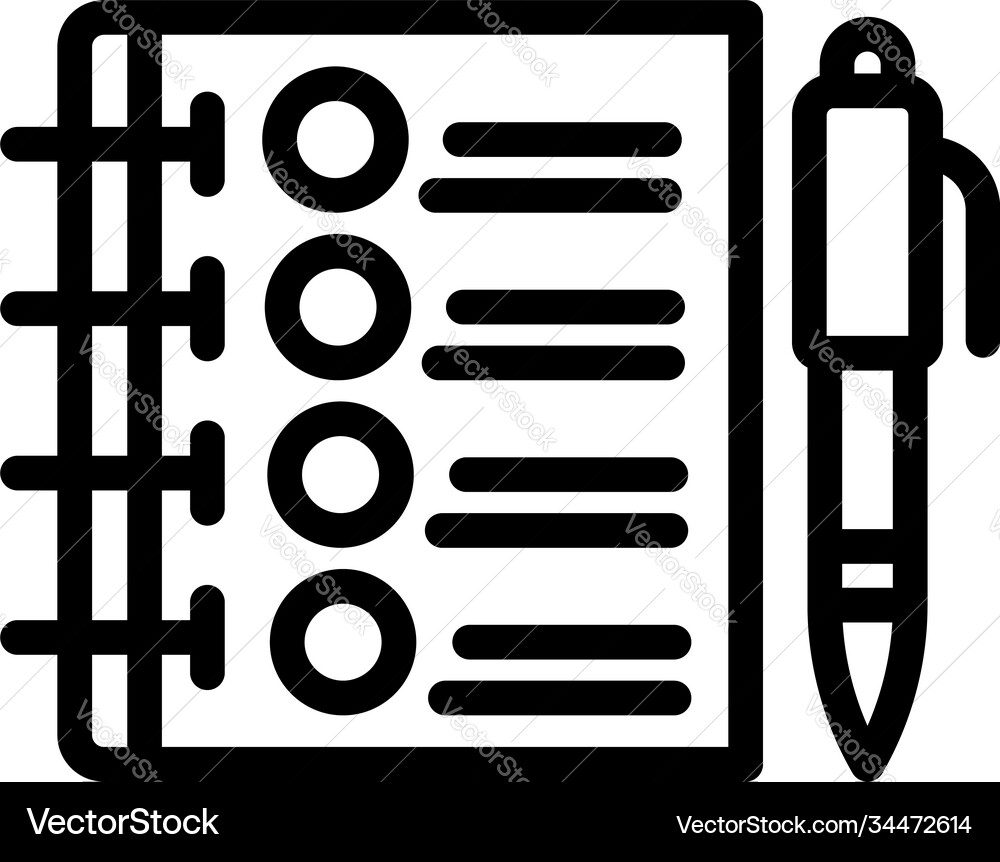 Notebook exam test icon outline style Notebook exam test icon outline style vector image