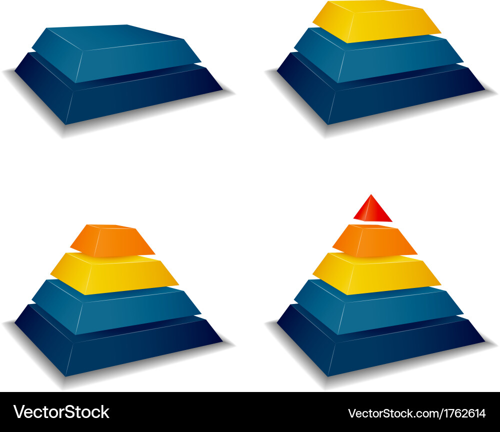 Pyramid building progress Royalty Free Vector Image