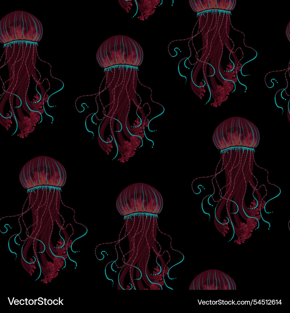 Seamless pattern with jellyfish Vector Image