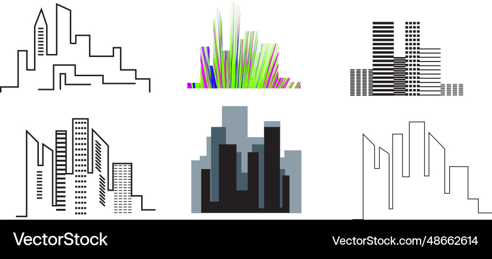 Set of logotypes with building Set of logotypes with building vector image